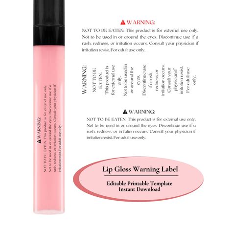 Lip gloss labels with warnings